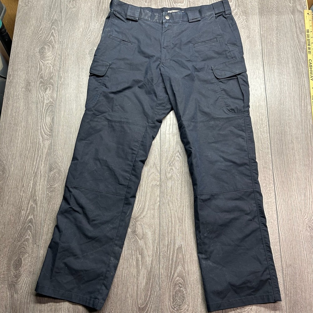 5.11 Tactical Mens Black Ripstop Cargo Pants 36x32 Multi-Pocket Work Trousers